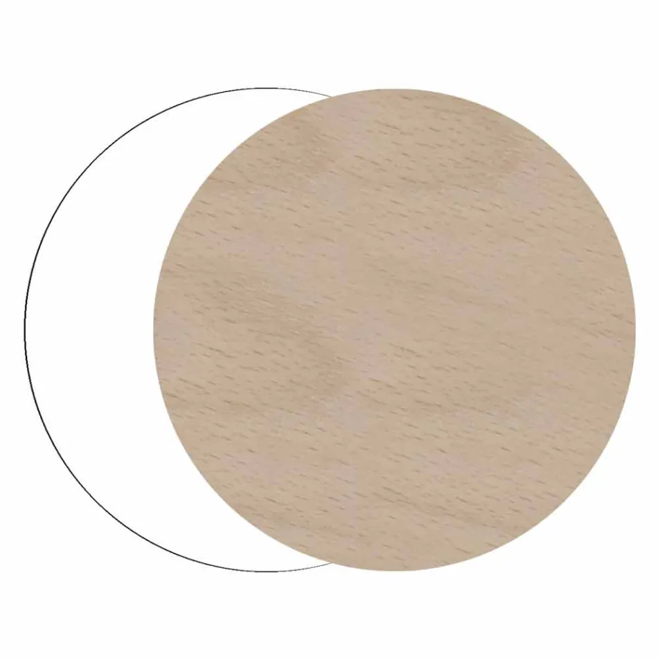 Modern and Round Wall Clock in Wood with Design Decorations - Season Viadurini