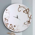 Modern and Round Wall Clock in Wood with Design Decorations - Season