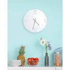 Classic Design White Wall Clock in Round Wood - Settimio Viadurini
