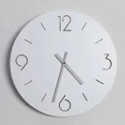 Classic Design White Wall Clock in Round Wood - Settimio Viadurini