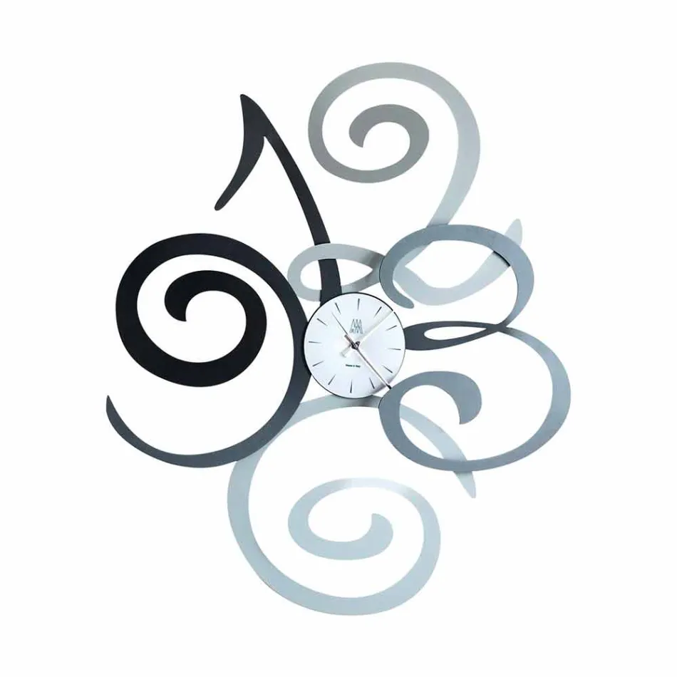 Design Wall Clock in Colored Iron Made in Italy - Fiordaliso Viadurini