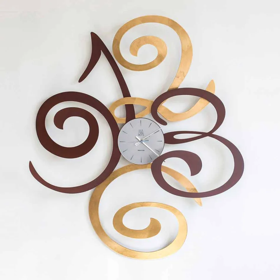 Design Wall Clock in Colored Iron Made in Italy - Fiordaliso Viadurini