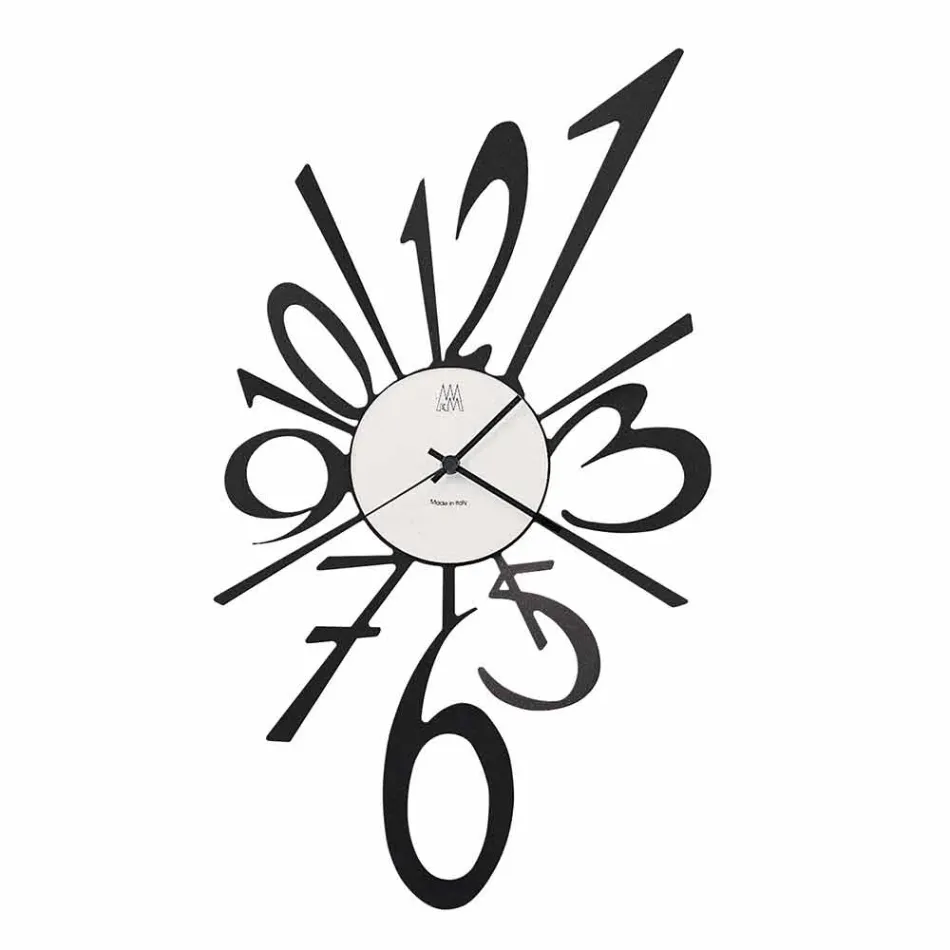 Design Wall Clock in Black Iron or Aluminum Made in Italy - Oceano Viadurini