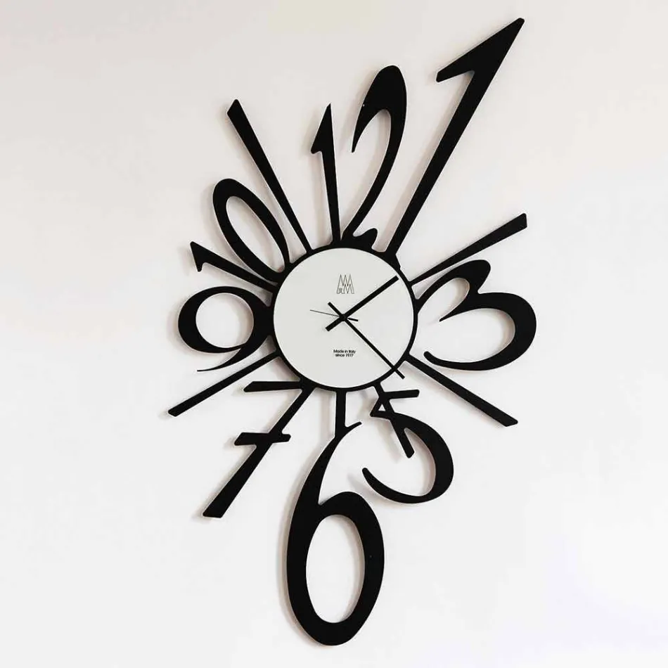 Design Wall Clock in Black Iron or Aluminum Made in Italy - Oceano Viadurini