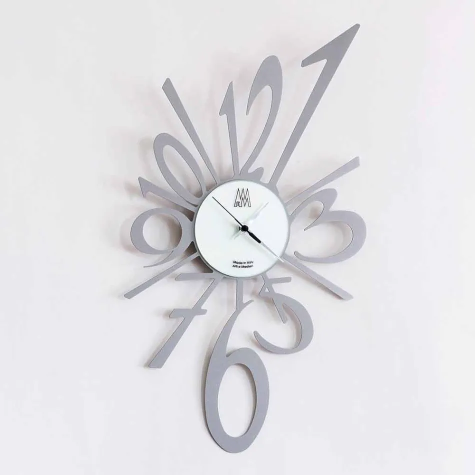 Design Wall Clock in Black Iron or Aluminum Made in Italy - Oceano Viadurini