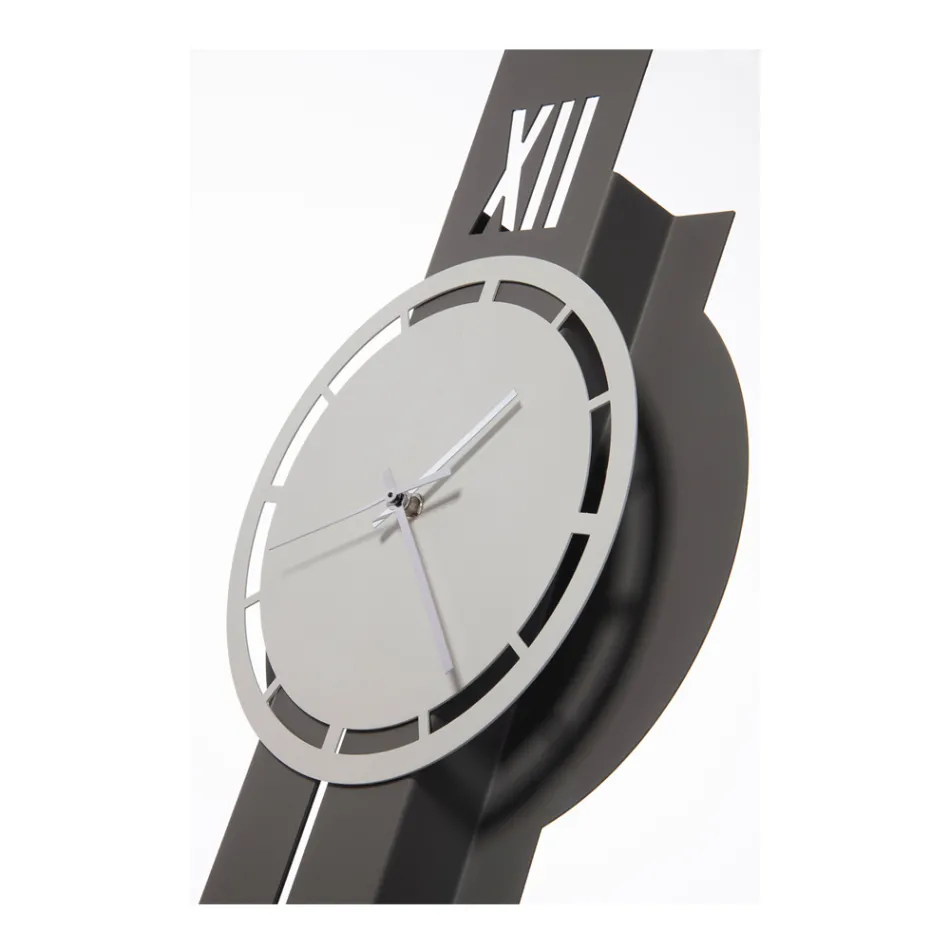 Iron Wall Clock with Pendulum Made in Italy - Sound Viadurini