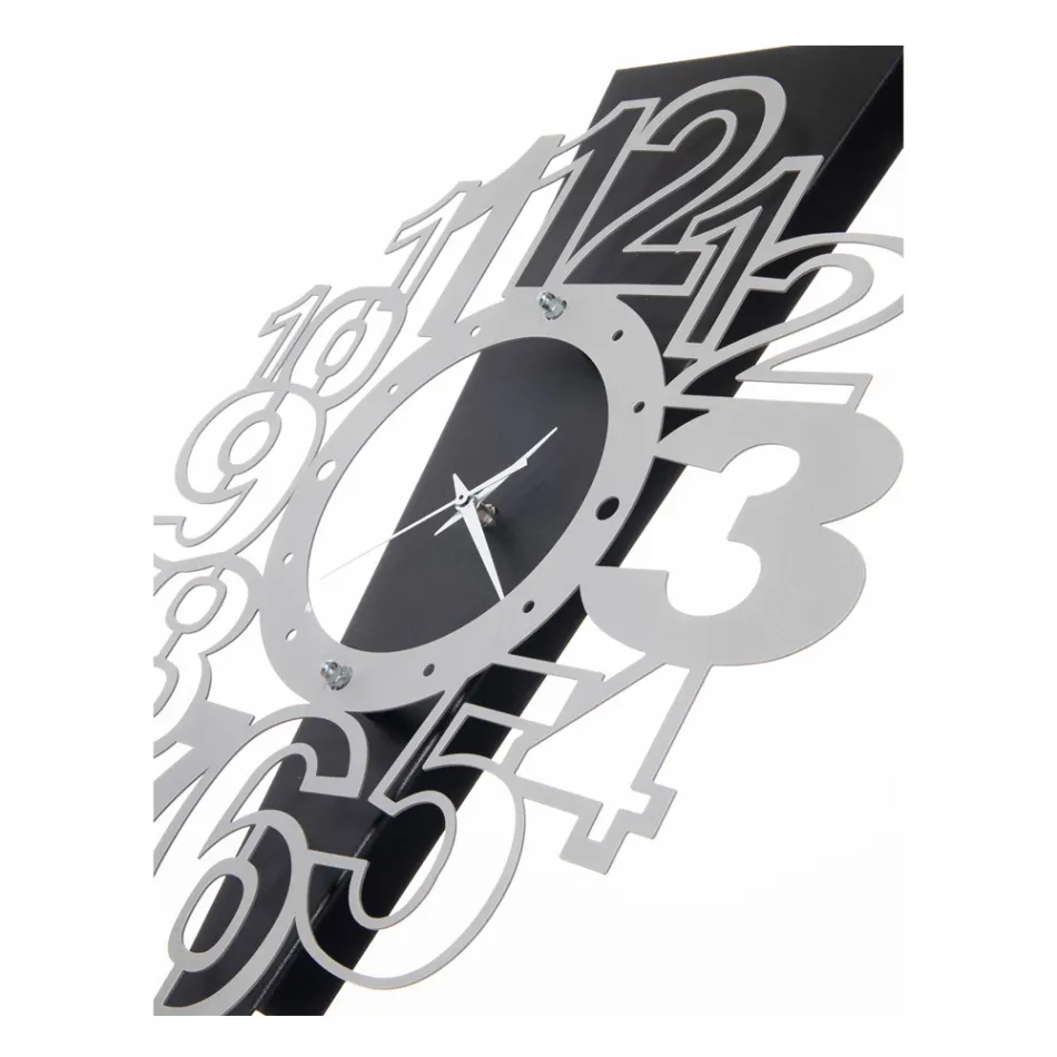 Iron Wall Clock with Exclamation Point Made in Italy - Hand Viadurini