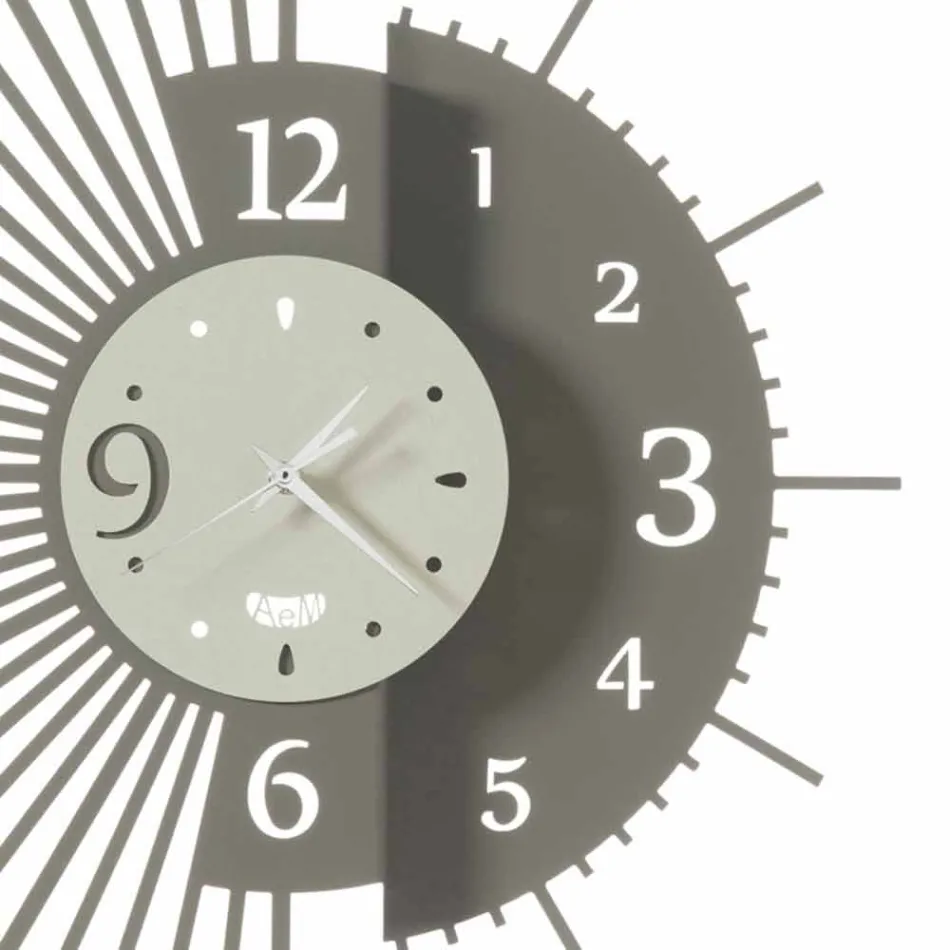 Iron Wall Clock Elegant Design Made in Italy - Aneto Viadurini