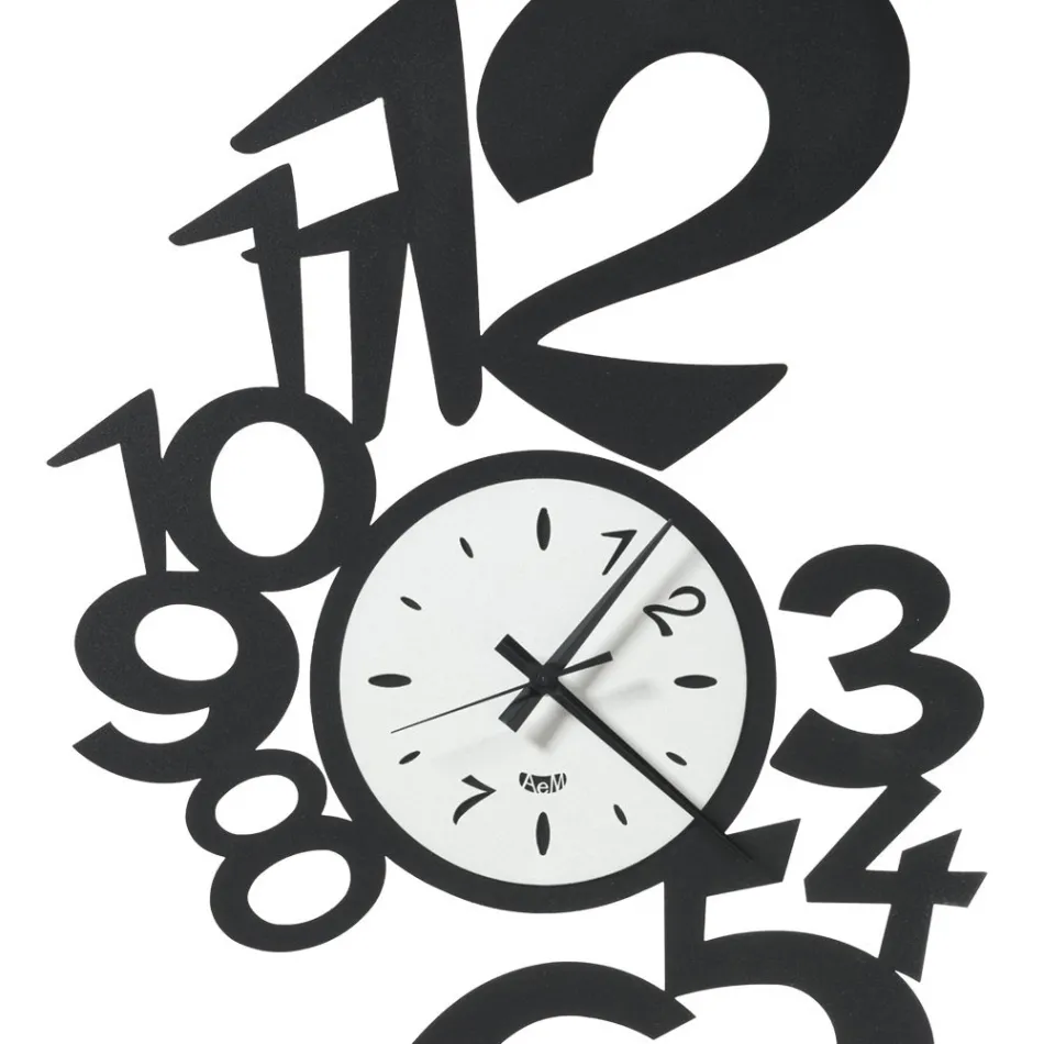 Large Design Iron Wall Clock with External Numbers - Aquarius Viadurini