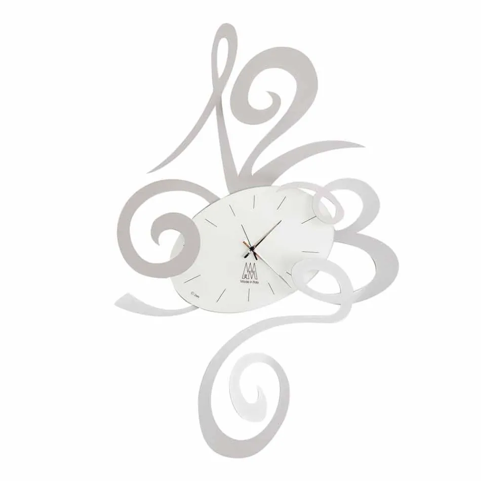 Wall Clock in Black Iron, Aluminum or Red Made in Italy - Rosbif Viadurini