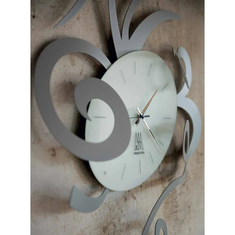 Black, Aluminum or Red Iron Wall Clock Made in Italy - Rosbif Viadurini