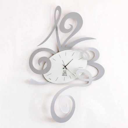 Wall Clock in Black Iron, Aluminum or Red Made in Italy - Rosbif Viadurini