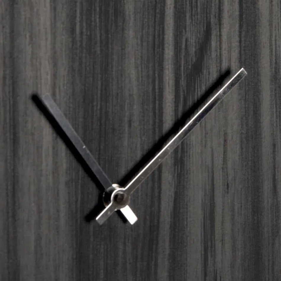 Wall Clock in Oak Wood or Blackboard Laser Engraved Design Round - Kanno Viadurini