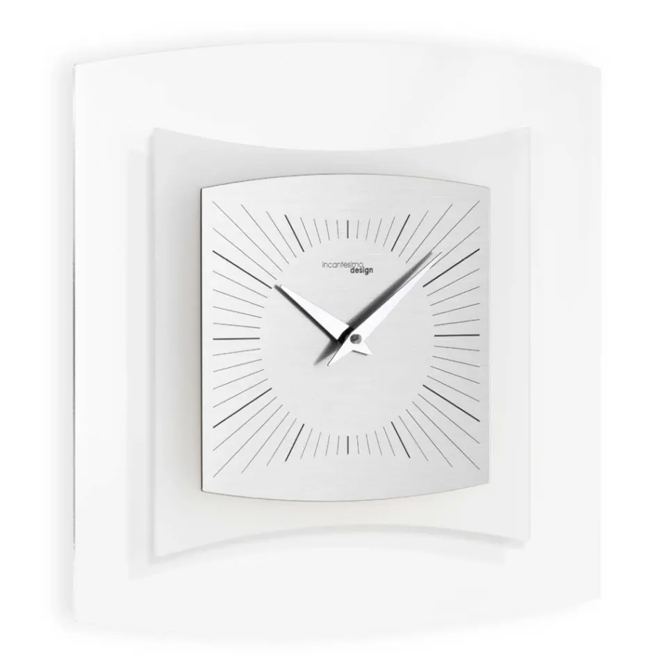 Wall Clock in Transparent and Bisatin Methacrylate Made in Italy - Glad Viadurini