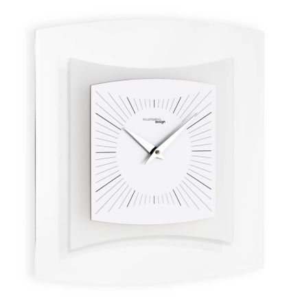 Transparent and Bisatinated Methacrylate Wall Clock Made in Italy - Glad Viadurini
