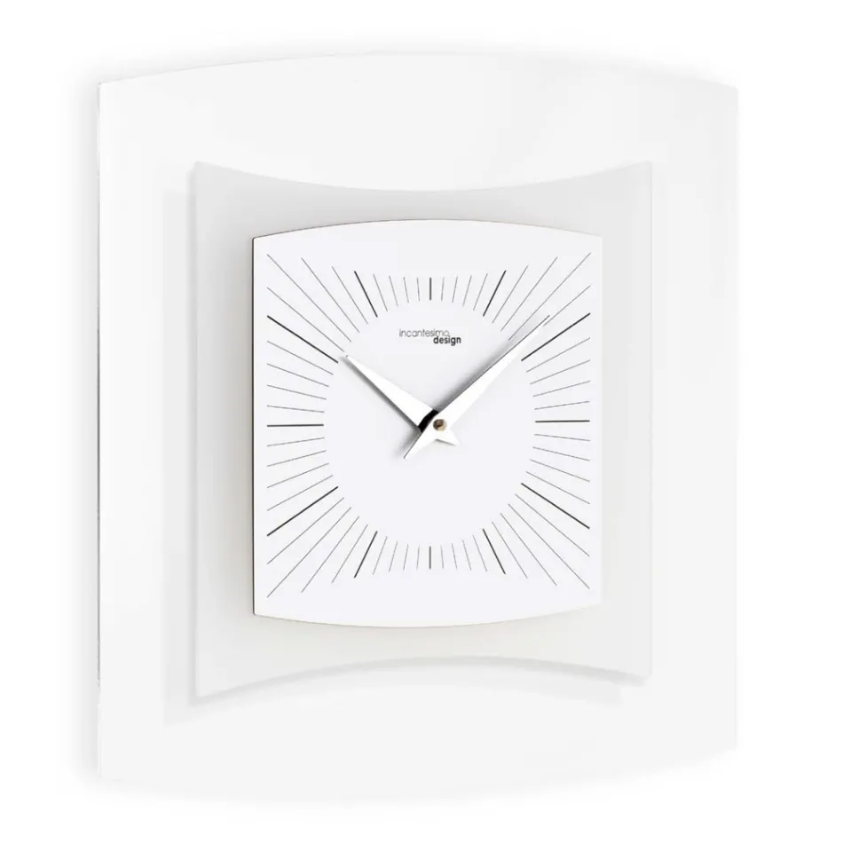 Transparent and Bisatinated Methacrylate Wall Clock Made in Italy - Glad Viadurini