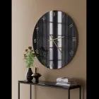 Black Gold Marble Effect Glass Wall Clock with Brass Hands - Cortex Viadurini