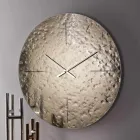 Wavy Fused Glass Wall Clock with Brass Hands - Radia Viadurini