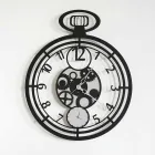 Modern Circular Wall Clock in Colored Iron Made in Italy - Cherry Viadurini