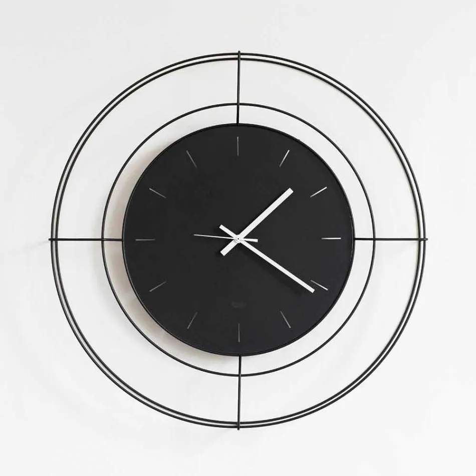 Modern Wall Clock in Colored Steel Made in Italy - Adalgiso Viadurini