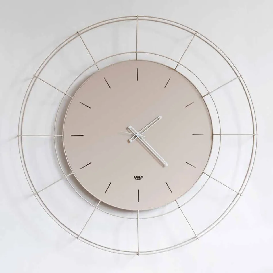 Modern Wall Clock in Colored Steel Made in Italy - Adalgiso Viadurini