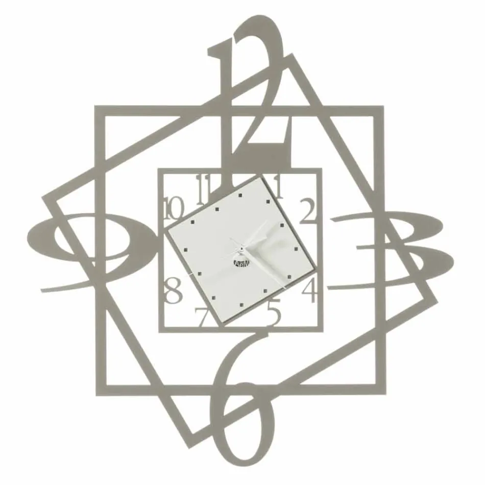 Modern Iron Wall Clock Geometric Design Made in Italy - Procida Viadurini