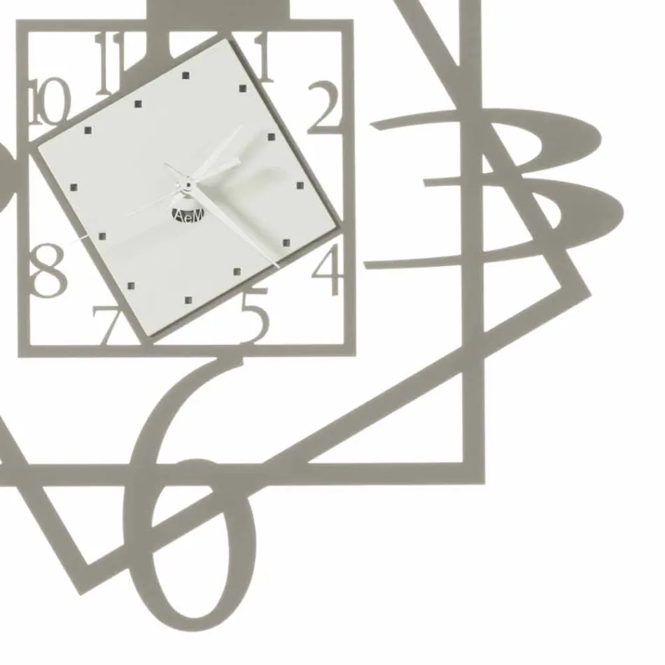 Modern Iron Wall Clock Geometric Design Made in Italy - Procida Viadurini