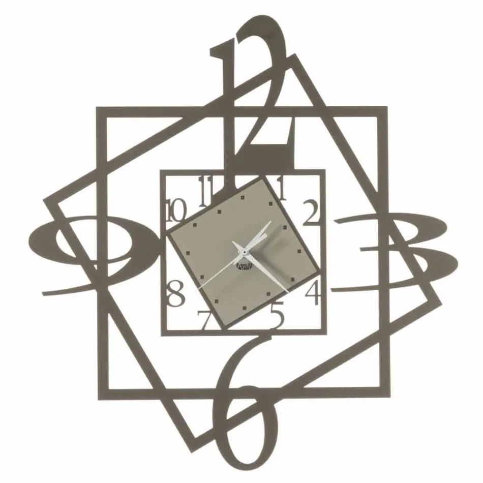 Modern Iron Wall Clock Geometric Design Made in Italy - Procida Viadurini