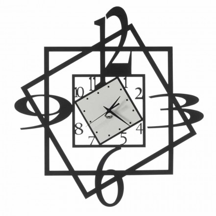 Modern Iron Wall Clock Geometric Design Made in Italy - Procida Viadurini