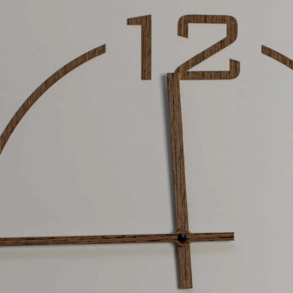 Square Wall Clock and Modern Design in Beige and Brown Wood - Tabata Viadurini