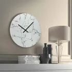 Round Marble Effect Wall Clock Without Numbers Made in Italy - Dial Viadurini
