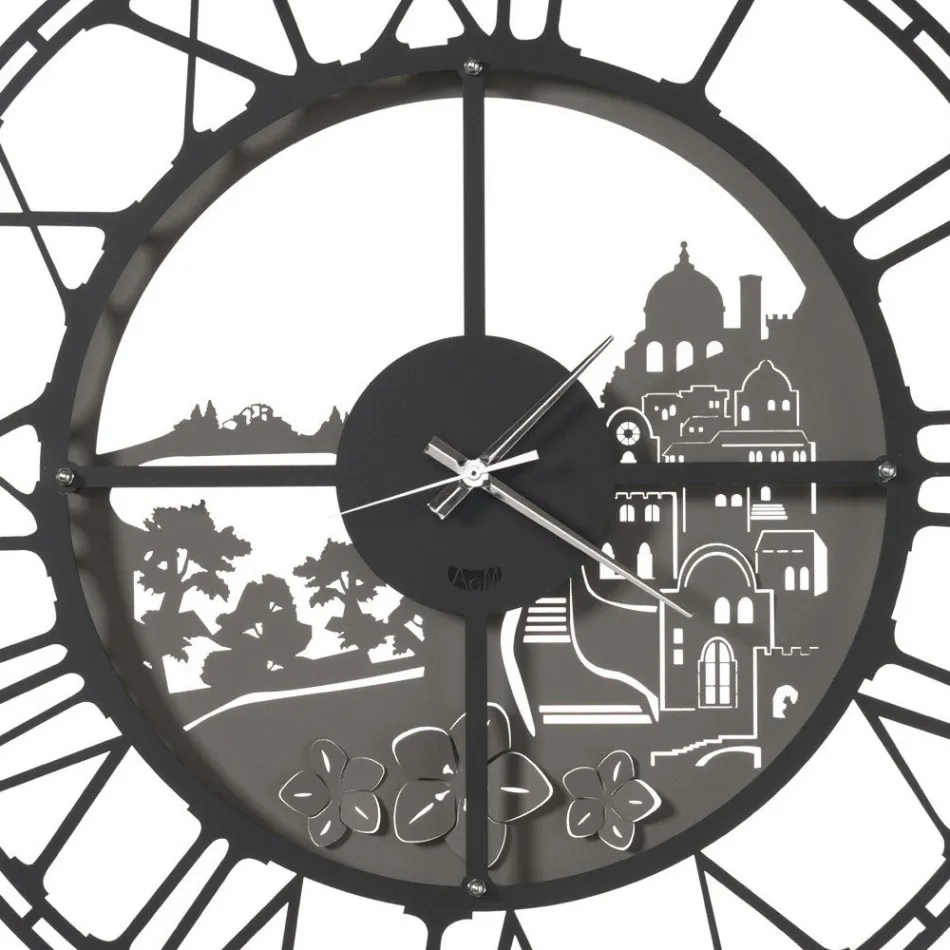 Round Wall Clock in Iron Italian Design 3 Finishes - Furio Viadurini