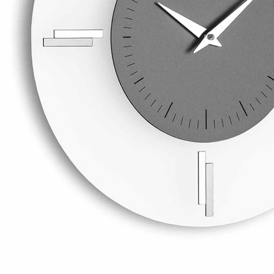 Round Wall Clock in Methacrylate and Aluminum Made in Italy - Syria Viadurini