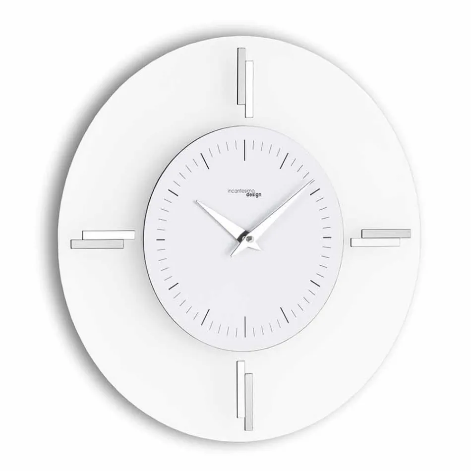 Round Wall Clock in Methacrylate and Aluminum Made in Italy - Syria Viadurini
