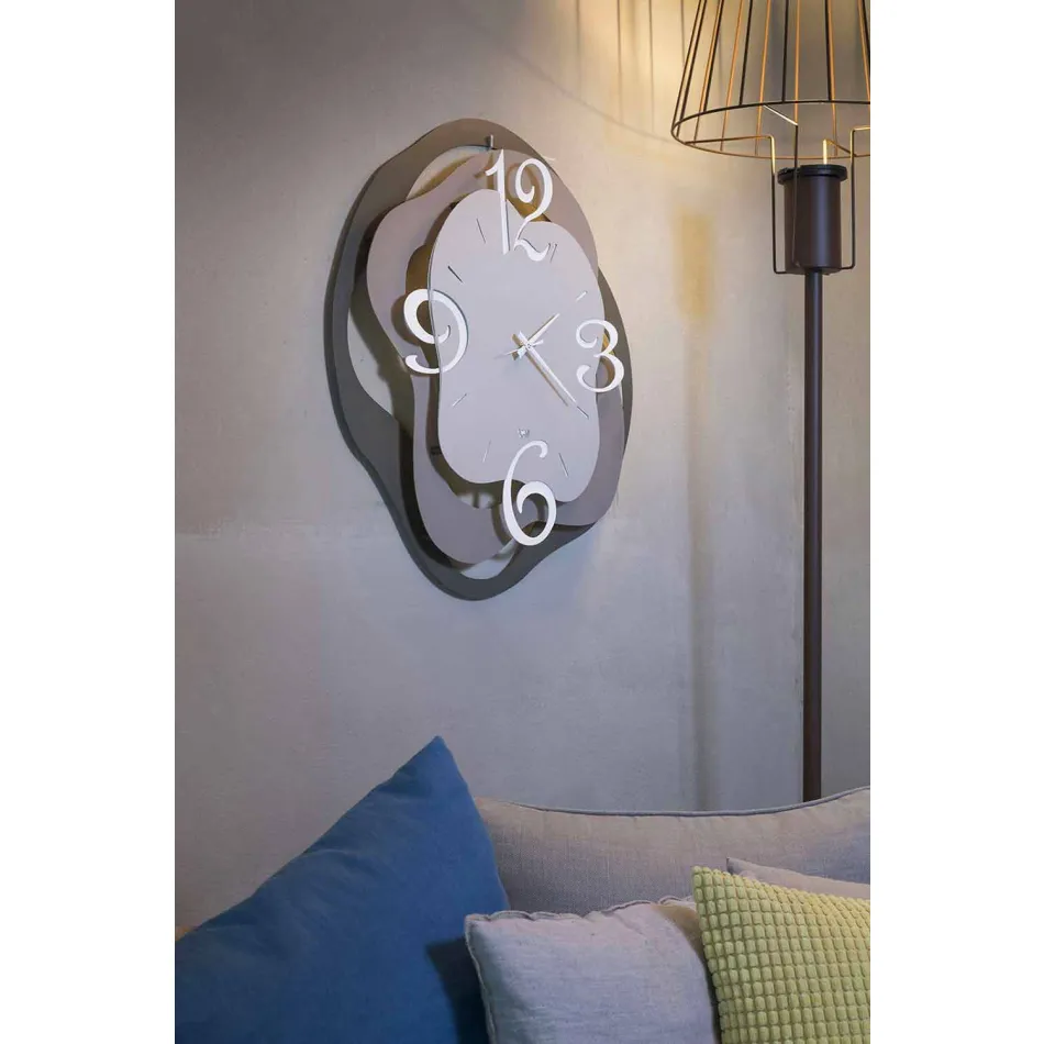 Modern Design Iron Wall Clock Made in Italy - Gertrude Viadurini