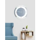 Large Round Classic Design Wall Clock in White and Avio Wood - Beppe Viadurini