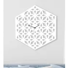 Large Design Wall Clock in White Dove Gray Green or Pink Wood - Tarto Viadurini