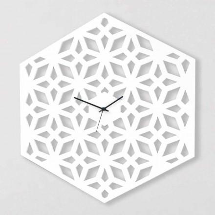 Large Design Wall Clock in White Dove Gray Green or Pink Wood - Tarto Viadurini