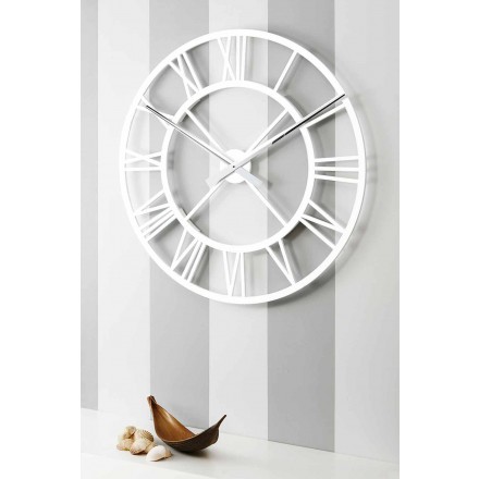 Large Shabby Wall Clock in Vintage Round Design Wood - Arrigo Viadurini