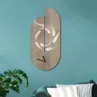 Wooden Clock with Heron Print Made in Italy - Palau Viadurini