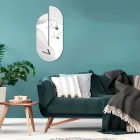 Wooden Clock with Heron Print Made in Italy - Palau Viadurini