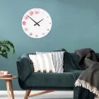 Wooden Clock with Camellia Flower Print Made in Italy - India Viadurini