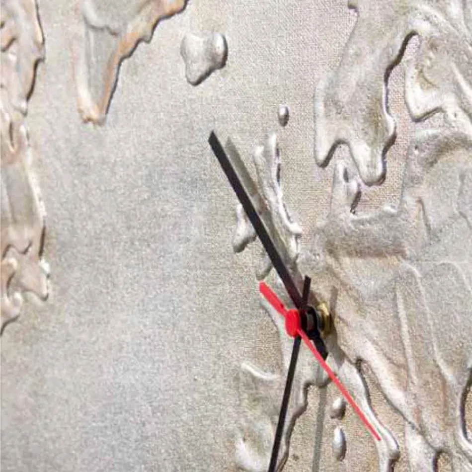 Modern clock with five quadrants depicting the world Miles Viadurini