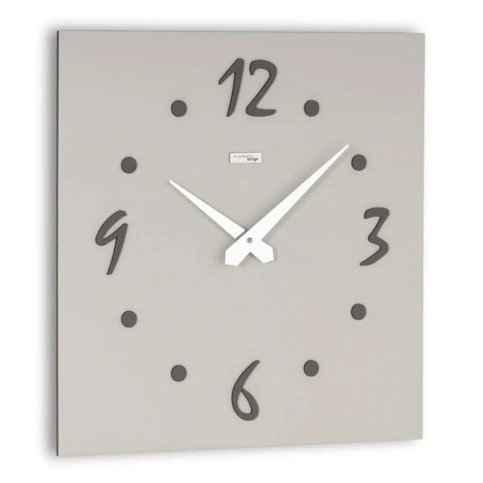 Wall Clock with Layered Pressed Linen Applications Made in Italy - Exact Viadurini