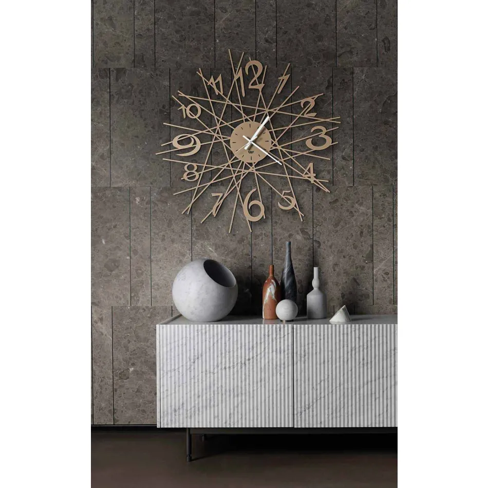 Round Iron Design Wall Clock Made in Italy - Kombo Viadurini