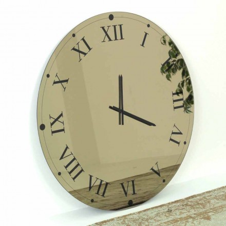 Round Wall Clock in Mirrored Crystal Made in Italy - Gear Viadurini