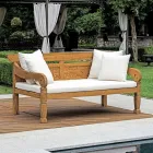 Bench 210x112 cm in Recycled Teak Wood with Cushions - Mammolo Viadurini