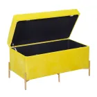 Bench with Container in Metal and Velvet of Different Finishes - Faro Viadurini