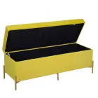 Bench with Container in Metal and Velvet of Different Finishes - Faro Viadurini