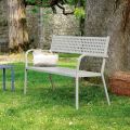 Stackable Outdoor Bench with Steel Armrest Made in Italy - Aberdeen